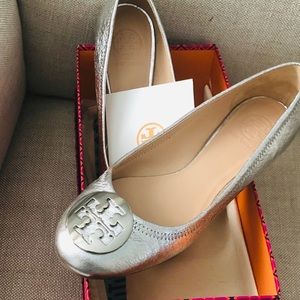 Tory Burch Reva ballet Nickel